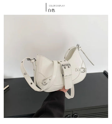 Qfdian Fashion Armpit Bag For Women New Y2K Underarm Bags Solid Color Crescent Shoulder Bag High Quality Crossbody Phone Pouch